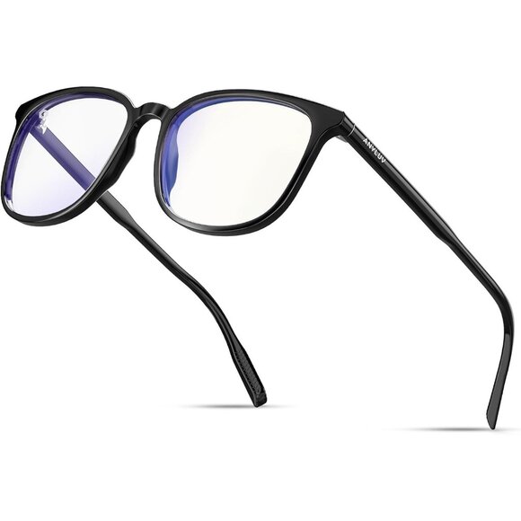 Other - Unisex Black Eyewear Look Clear Frame Blue Tinted Lens Anti Eyestrain Sunglasses